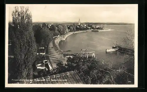 AK Friedrichshafen am Bodensee, Stadtansicht mit der Seepromenade