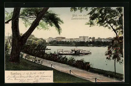 AK Hamburg-Neustadt, Blick von der Lombardsbrücke