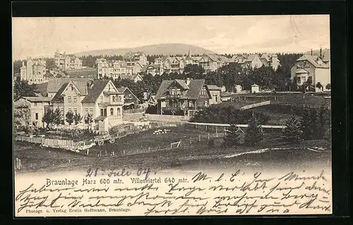 AK Braunlage im Harz, Blick auf das Villenviertel