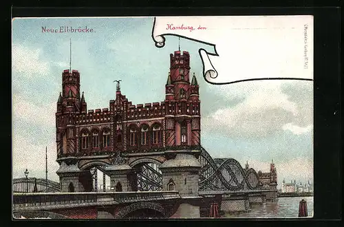 AK Hamburg-Rothenburgsort, an der neuen Elbbrücke