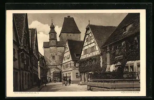 AK Rothenburg o. Tauber, in der Rödergasse