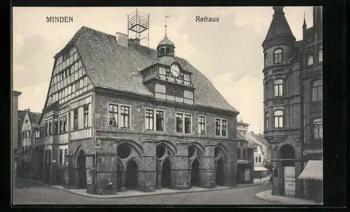AK Minden i. W., das Rathaus am Markt