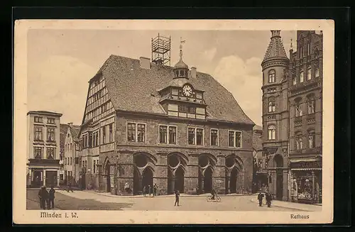 AK Minden i. W., das Rathaus am Marktplatz