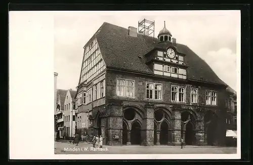 AK Minden i. W., Partie vor dem Rathaus