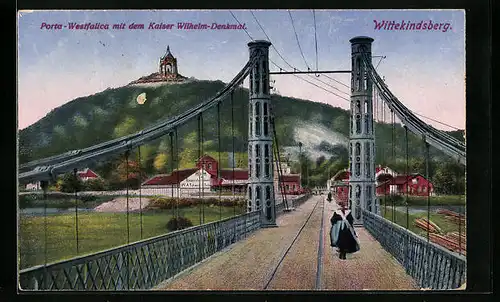 AK Porta Westfalica, Wittekindsberg mit dem Kaiser Wilhelm-Denkmal