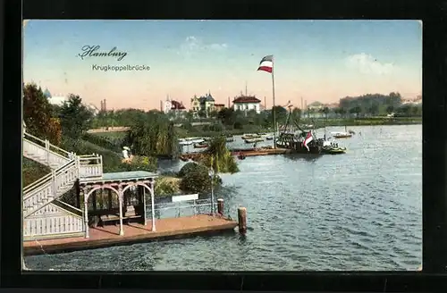 AK Hamburg-Harvestehude, Krugkoppelbrücke