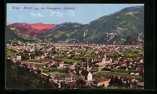 AK Gries-Bozen, Totale gegen den Rosengarten