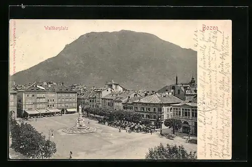 AK Bozen, Waltherplatz aus der Vogelschau