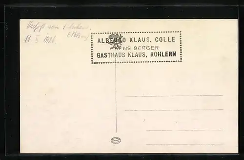 AK Kohlern, Totale mit Gasthaus Klaus