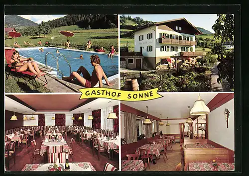 AK Gufidaun bei Klausen, Gasthof Sonne, Innenansichten