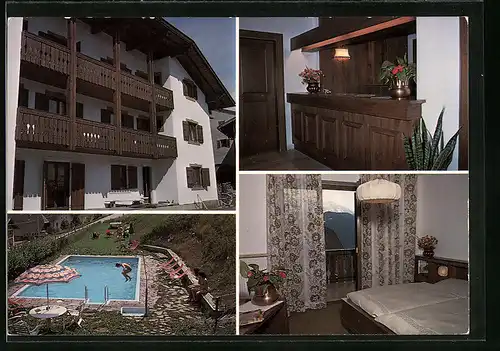 AK Villanders bei Klausen, Gasthof-Pension Schwarzer Adler, Innenansicht, Schwimmbecken