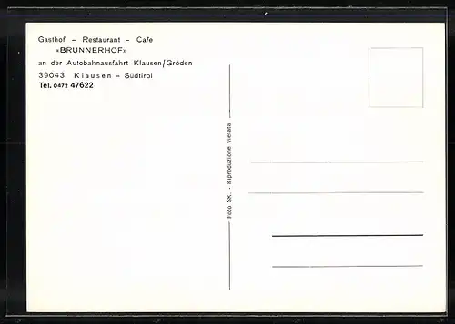 AK Klausen, Gasthof-Restaurant-Cafe Brunner Hof, Innenansichten