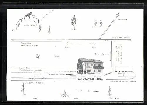 AK Klausen, Gasthof-Restaurant-Cafe Brunner Hof, Innenansichten