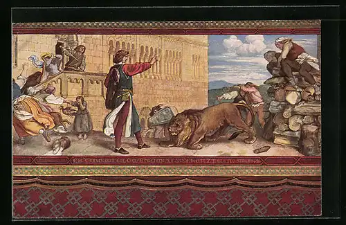 AK Wartburg, Gemälde im Landgrafenzimmer