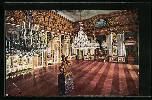 AK Schloss Herrenchiemsee, Saal mit Ochsenauge