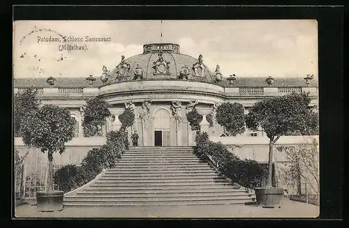 AK Potsdam, Schloss Sanssouci, Mittelbau