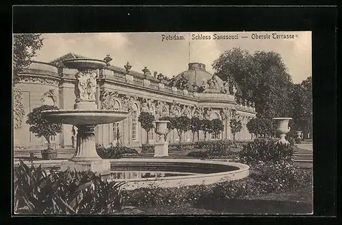 AK Potsdam, Schloss Sanssouci, Oberste Terrasse