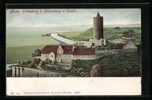 AK Ruine Schönburg mit Blick auf Naumburg a. d. S.
