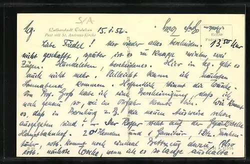 AK Eisleben, Post mit St. Andreas-Kirche