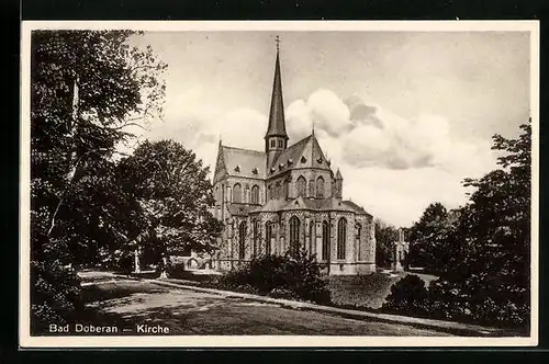 AK Bad Doberan, Blick zur Kirche