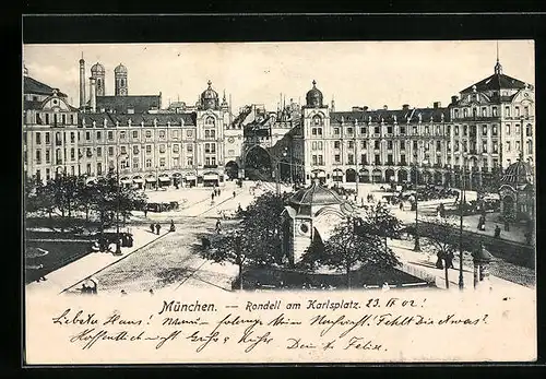 AK München, Rondell am Karlsplatz