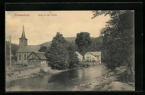 AK Schwarzburg, Partie an der Kirche