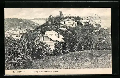 AK Hamburg-Blankenese, Süllberg vom Bismarckstein gesehen
