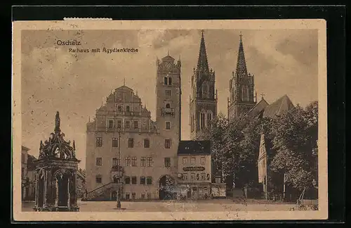 AK Oschatz, Rathaus mit Ägydienkirche