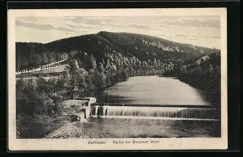 AK Zschopau, Partie am Bodemer Wehr