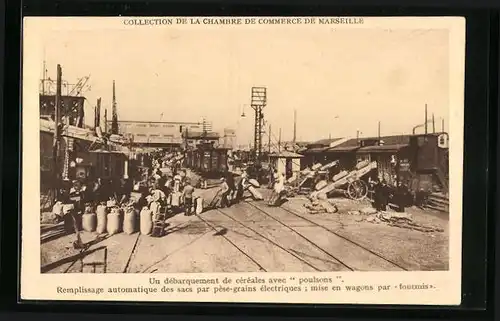 AK Marseille, un débarquement de céréales avec poulsons