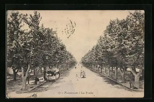 AK Marseille, le Prado, Tramway