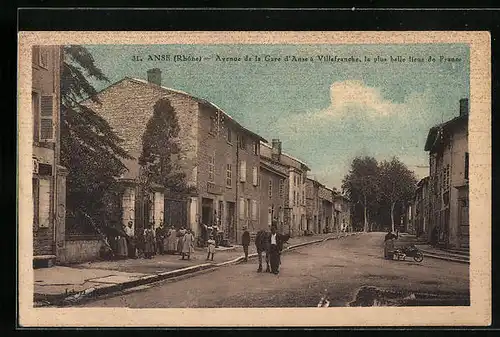 AK Anse, Avenue de la Gare d'Anse à Villefranche, la plus belle lieue de France