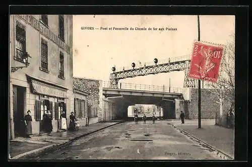 AK Givors, Pont et Passerelle du Chemin de fer aux Plaines