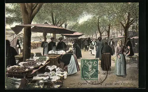 AK Lyon, Marché, quai des Célestins