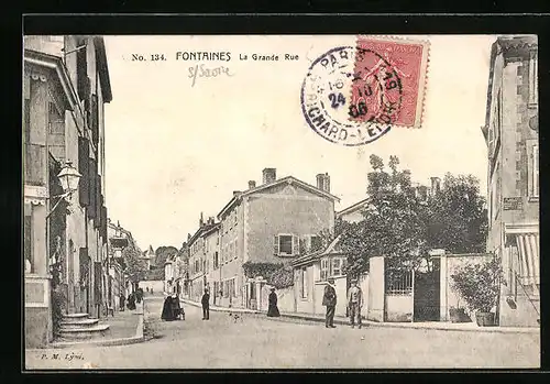AK Fontaines-sur-Saone, La Grande Rue