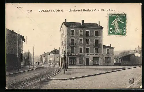 AK Oullins, Boulevard Émile-Zola et Place Morel