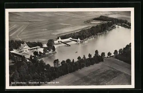 AK Bad Dürrheim im Schwarzwald, das Strandbad, Fliegeraufnahme