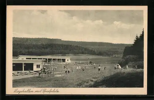 AK Bad Dürrheim im Schwarzwald, Deutsches Rotes Kreuz, Kinderheilstätte, Liegehallen mit Spielplatz