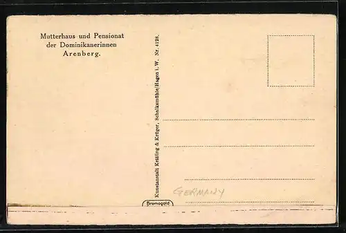 AK Arenberg, Mutterhaus und Pensionat der Dominikanerinnen, Noviziat