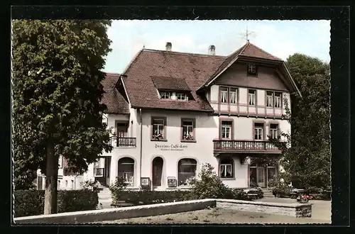 AK Oberprechtal im Schwarzwald, vor der Pension Cafe Kern