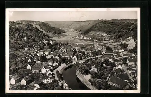 AK Sulz am Neckar, Fliegeraufnahme der gesamten Stadt