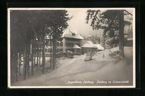 AK Feldberg im Schwarzwald, am eingeschneiten Jugendheim Feldberg