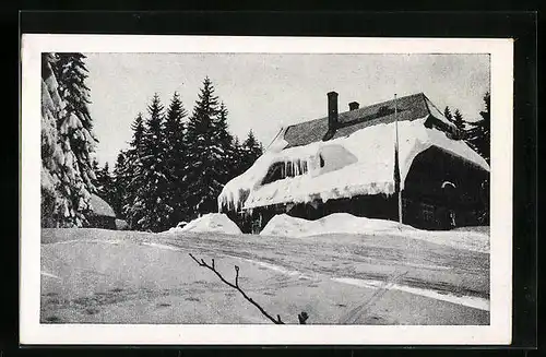 AK Feldberg im Schwarzwald, Haus Grafenmatte im Schnee