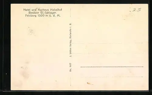 AK Feldberg im Schwarzwald, Hotel und Kurhaus Hebelhof im Schnee