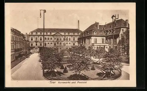 AK Trier, das Postamt am Kornmarkt