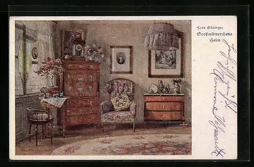 Künstler-AK Hans Götzinger: Grossmütterchens Heim