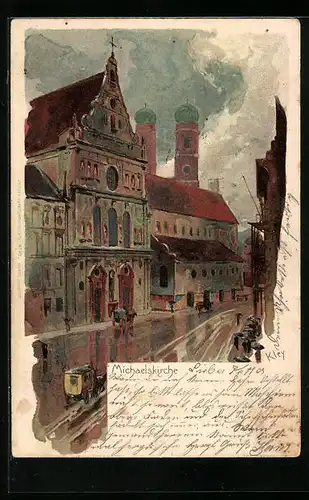 Künstler-AK Heinrich Kley: München, Michaelskirche