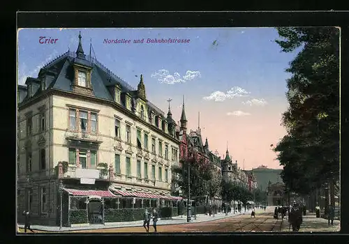 AK Trier, Nordallee und Bahnhofstrasse