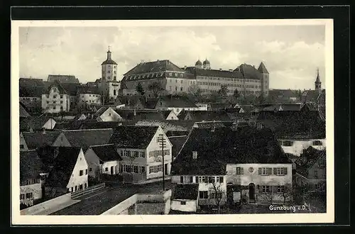 AK Günzburg a. D., Teilansicht mit Schloss