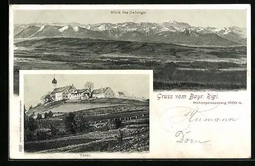 AK Hohenpeissenberg, Totale und Gebirge, Bayr. Rigi